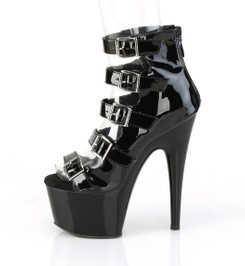 Ботильоны на платформе Pleaser черные ADO700-33/B/M