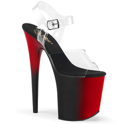 Стрипы Pleaser черные с красным FLAM808BR/C/R-B