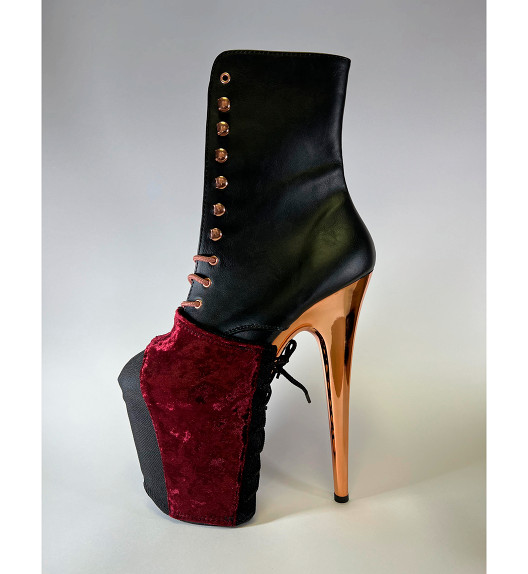 Защита на стрипы бархатная бордовая Lace