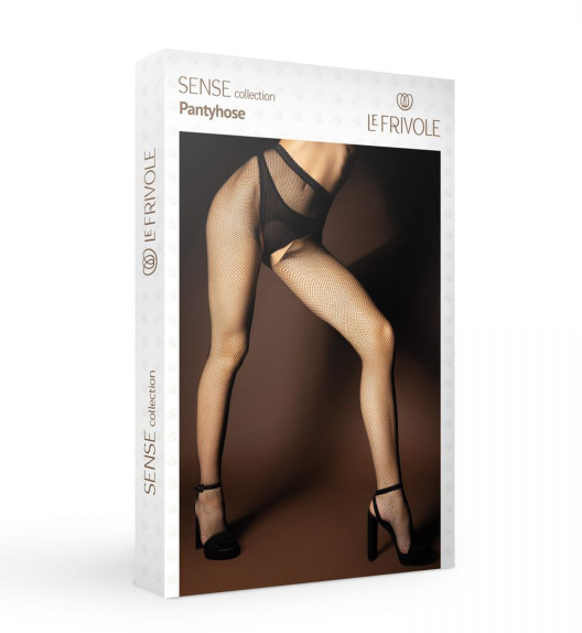 Колготки черные в сетку с доступом