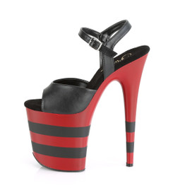 Стрипы Pleaser черные с красным FLAM809SR/BPU/R-B