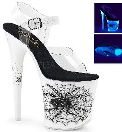 Стрипы Pleaser белые с пауком FLAM808SW/C/NW