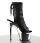 Ботильоны на платформе двойки Pleaser черные матовые ADO1018/BPU/SCH