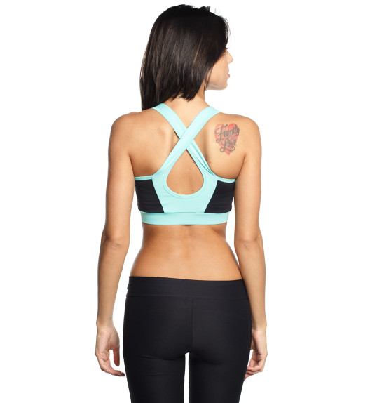 Топ спортивный черный с мятой Crossback Star