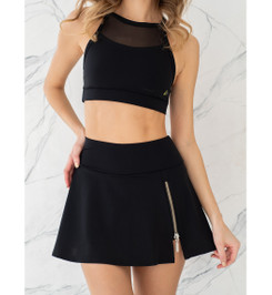 Шорты юбка черные Zip Zip I-Style