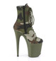 Ботильоны на платформе Pleaser камуфляж FLAM1020CAMO/GRN/DOL