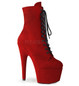 Ботильоны на платформе двойки Pleaser красные замшевые ADO1020FS/RFS/M
