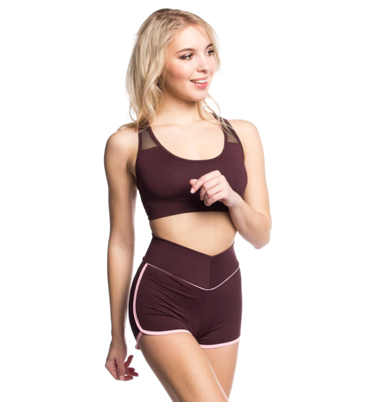 Шорты бордо с нежно-розовым Play Up