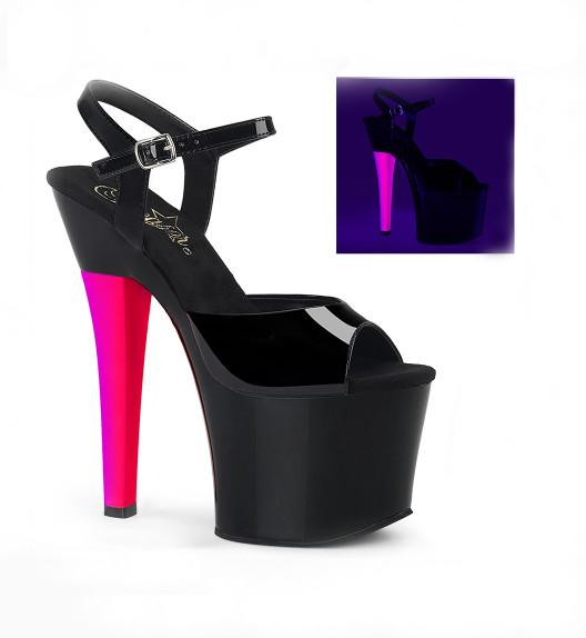 Босоножки Pleaser черные RAD709UVH/B/B-NHP