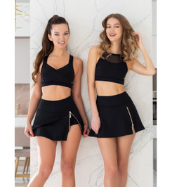 Шорты юбка черные Zip Zip I-Style