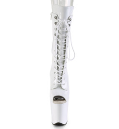 Ботильоны на платформе Pleaser белые FLAM1051/W/M