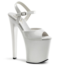Босоножки Pleaser белые лаковые XTM809/W/M