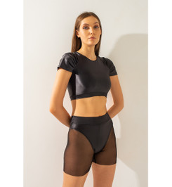 Шорты черные сетка Shark