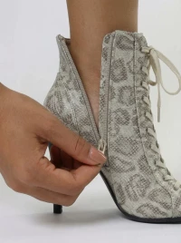 Туфли Хилсы Estrella Pro серая змеиная кожа ESP910GRSN