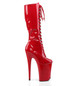 Сапоги на платформе Pleaser красные INF2020/R/M