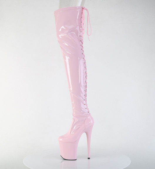 Ботфорты на платформе Pleaser розовые FLAM3850/BP/M